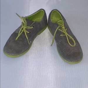 A.X.N.Y Gray and Lime Wingtip boys shoes